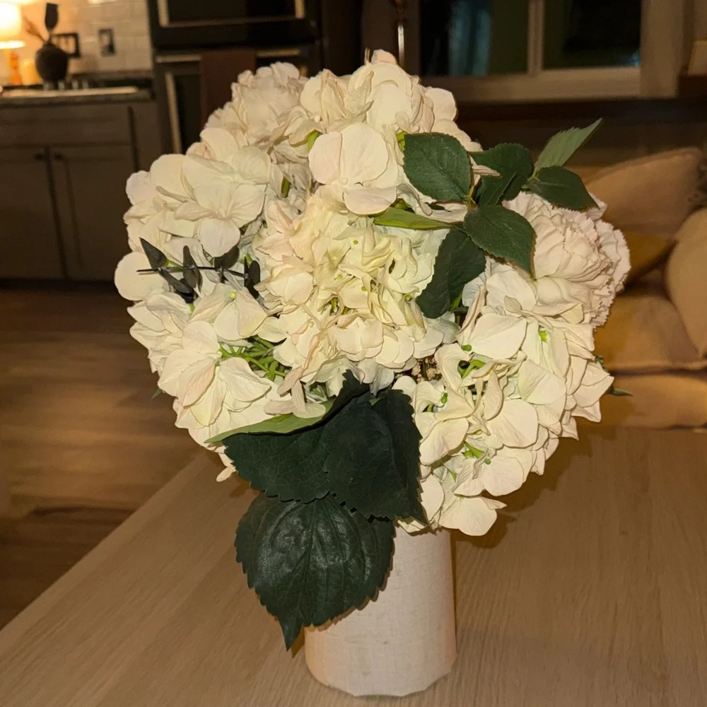 Cream Hydrangea and Rose Artificial Bouquet